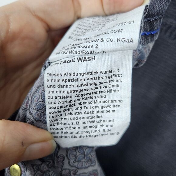 MAC Arne Jeans Mens 36x34 Black Vintage Wash Straight Leg Slim Germany ALTERED - Picture 16 of 16